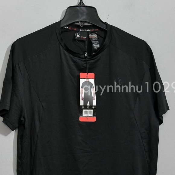 NWT Spyder Men's Active short Sleeve Tee T-Shirt ProWeb in  black - Picture 2 of 6
